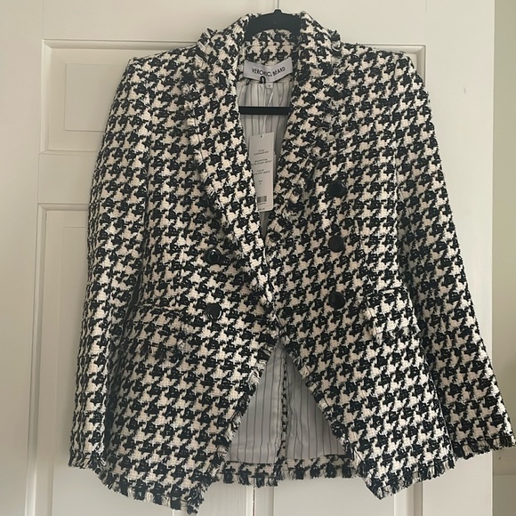 EUC Veronica Beard Houndstooth Dickey Jacket size 0 - Picture 5 of 7